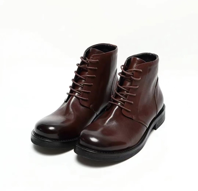 Autunno e inverno nuovi stivali da uomo scarpe derby suola in pelle moda scarpe da uomo stivaletti allacciati tendenza tutto_voghion.com