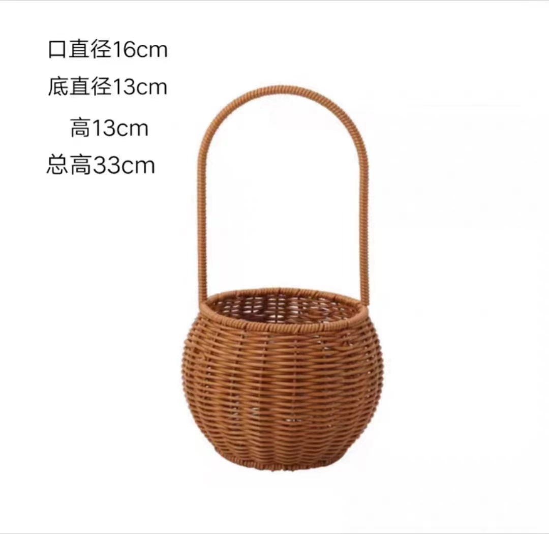 Handheld woven basket, decorations flower-shaped for living room