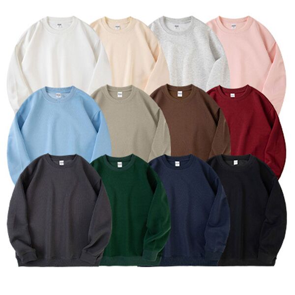 Cotton universal sweatshirt with a round collar for leisure