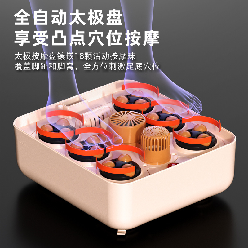 ZhiGao Folding Foot Bath with Remote Control, Electric Massage, Smart Thermostatic Heating Foot soaking Deep Basin, Selected for Home Use