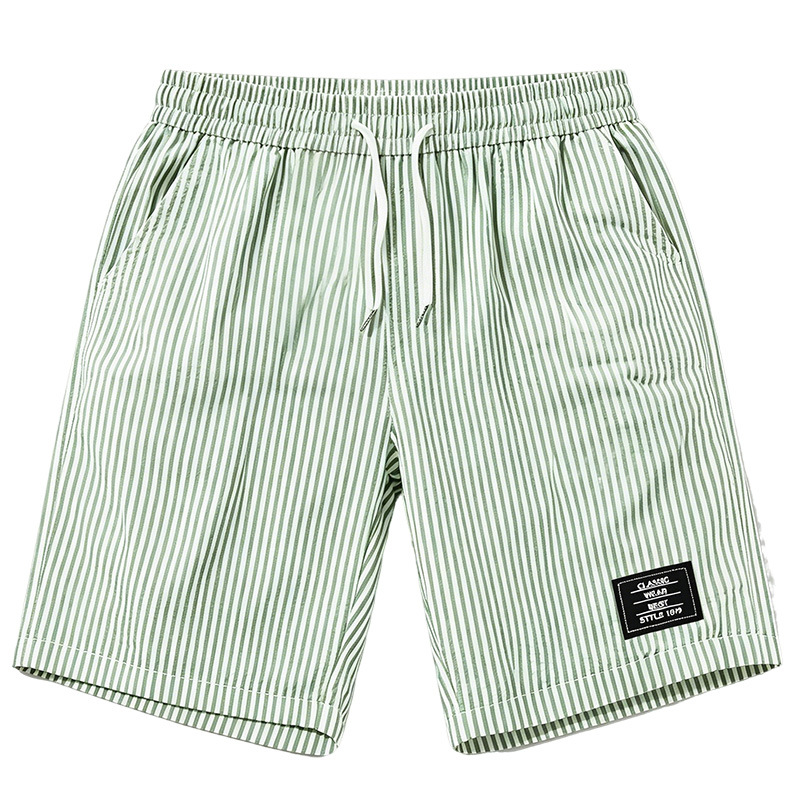 Men's Plaid Striped Sports Capri Pants Loose Fitting Plus Size Casual Summer Shorts_viptrois.com