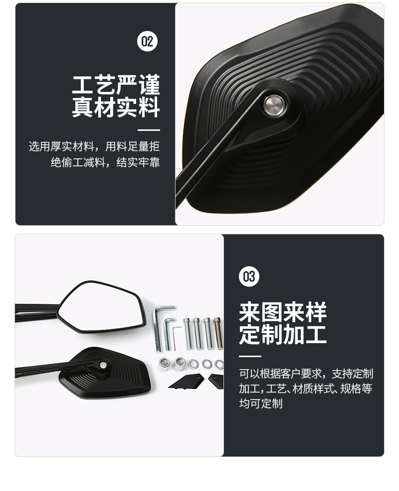 Suitable for Bmw Waterbird R1200Gs R1250Gs Adv Motorcycle Rearview Mirror with Wide Field of View, Modified with All-Aluminum Material