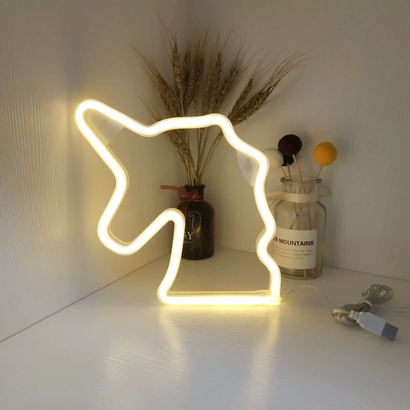 LED неоновая модель-лампа (Tetton) — USB + батарея, различные формы и цвета, декоративная 27×20×2.8 см