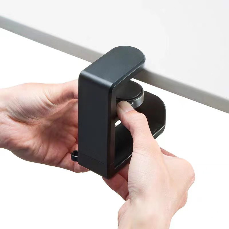 Modelo privado mesa libre de punzones Clip-on gancho titular de los auriculares 360 grados de rotación titular de los auriculares de almacenamiento colgante