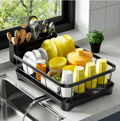 Estante para platos de cocina, fregadero, vajilla, vajilla, estante de almacenamiento para platos, encimera para el hogar, rejilla de drenaje multifuncional, rejilla para platos de filtro de agua