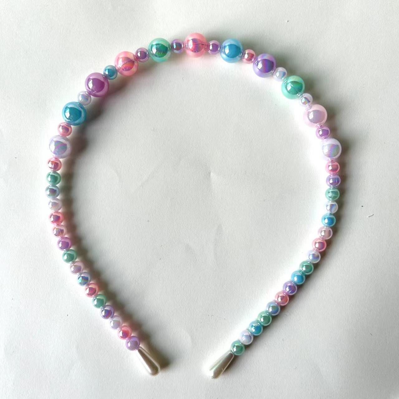 Cute, Sweet, Simple Style Style Beaded Craft Cute Sweet Simple Style Women's Colorful Beaded Hair Clip Hair Band