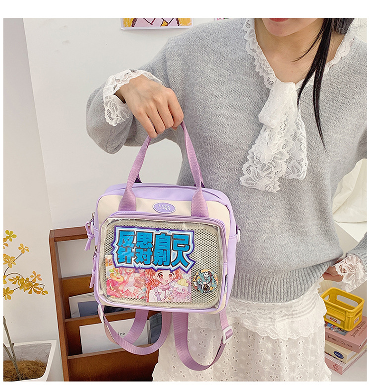 Cute and versatile pain bag, new large-capacity student commuting crossbody bag, Korean version hand-held transparent single-shoulder bag for women wholesale details Picture