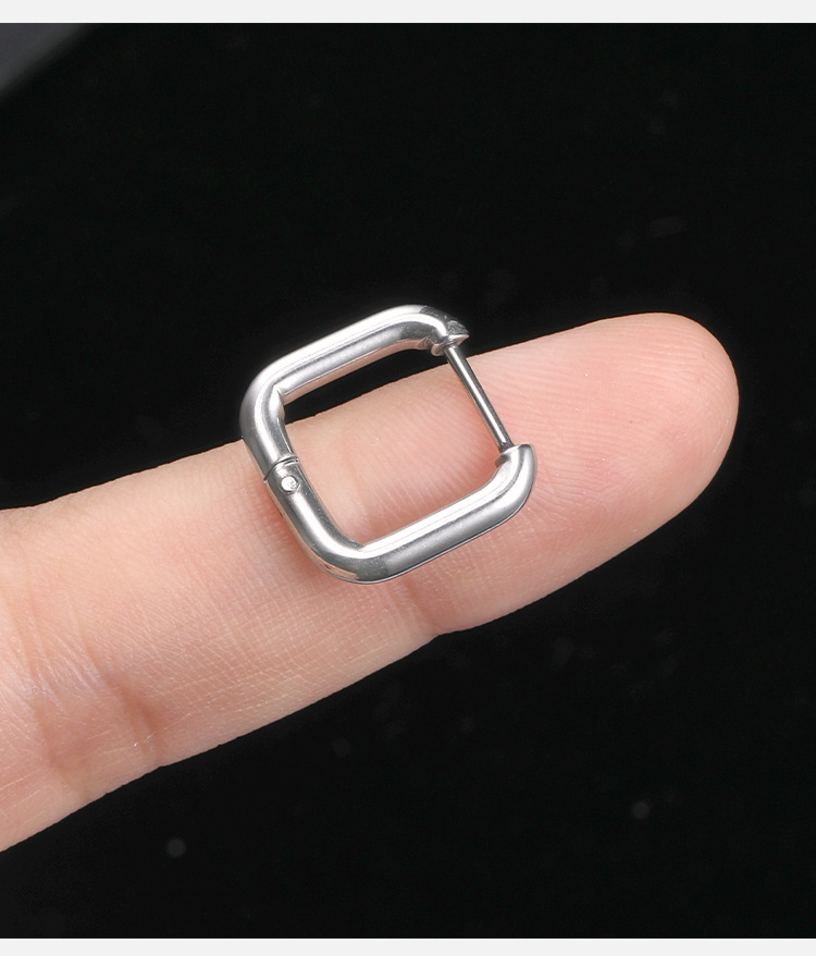 Hip Hop Geometric Triangle Stud Earring for Women - 316L Surgical Steel Flat Back Earring detail image 10