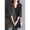 Black V -neck stripe