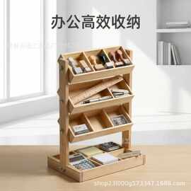 木质简易收纳架厨房客厅书房办公室置物架摆家用零食杂物收纳架