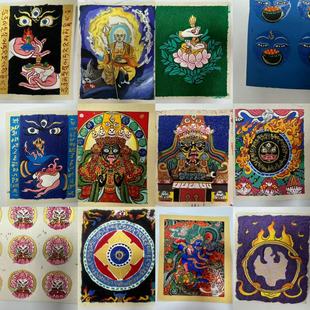 Purely Hand-Painted Thangka Zakhiram Ksitigarbha Bodhisattva Mahakala Vajra Hand Little Fox Nine Purple Fire Medicine Buddha