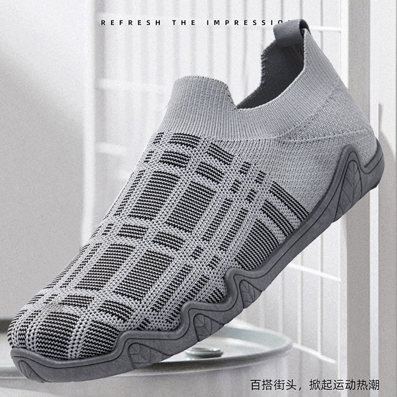 Zapatos de malla de verano para hombre, zapatos de punto, mocasines casuales versátiles, suela suave, cómodos, antideslizantes, zapatos sin cordones para conducir al por mayor