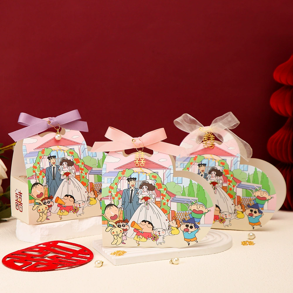 Детская ностальгия стиль Crayon Little New Handbag Creative Cartoon Knot Engagement Cute Table Candy Accompanying Gift Box Wedding Candy Carton