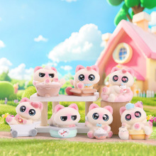 创意粉色暹罗小豆丁盲盒热卖可爱猫咪少女心潮玩桌面摆件厂家直销