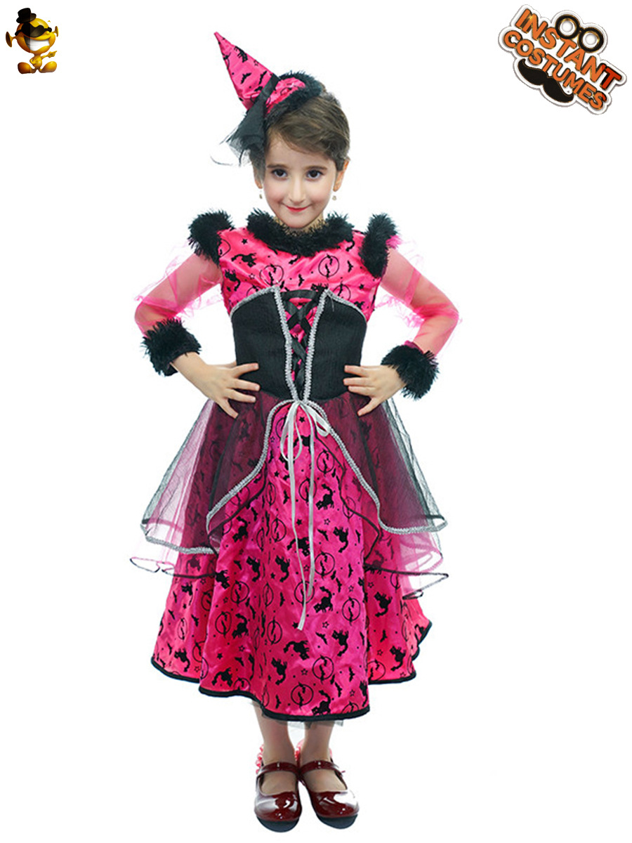 Los niños de Halloween bruja femenina juego de rol traje de fiesta niñas bruja falda traje de rendimiento de etapa