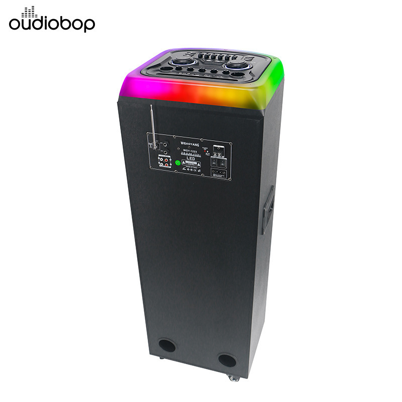 Altavoz Bluetooth inalámbrico transfronterizo de alta potencia doble de 12 pulgadas al aire libre baile cuadrado karaoke hogar Bluetooth audio subwoofer