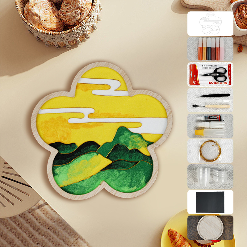 Materiales tradicionales hechos a mano Jintao Landiy pintura de esmalte novatos tazas esteras estudiantes activos cultura cultural inmaterial