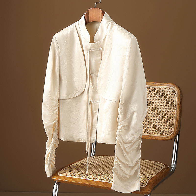 Long-Sleeved Mulberry Silk Shirt, Spring 2026 New Design Top, Unique Silk Blouse for Women