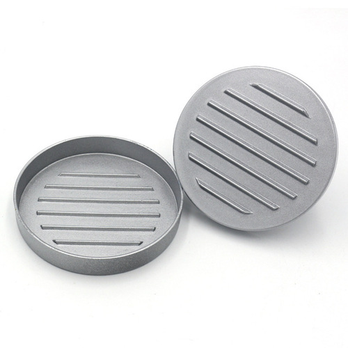 Manual aluminum alloy burger press, non-stick coated wooden handle burger press, creative kitchen tool