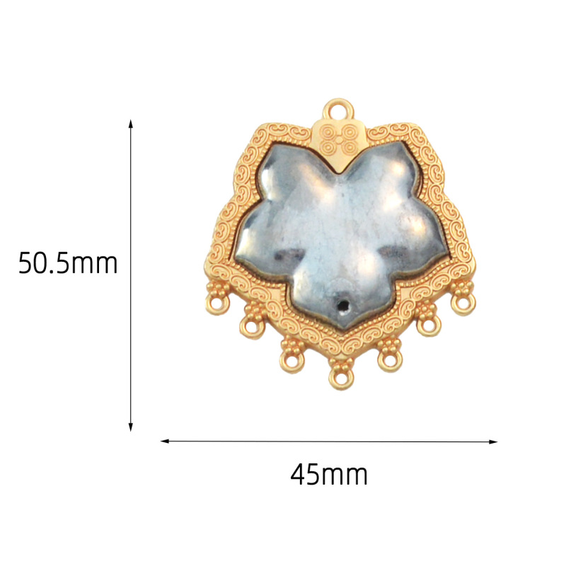 新款合金哑金葫芦宋锦贴布材料点翠宋锦贴皮盘发饰品配件材料|undefined