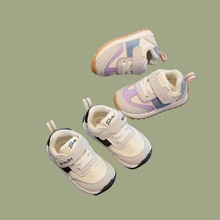 春秋宝宝学步鞋女童舒适软底百搭运动鞋男童机能鞋儿童魔术贴板鞋