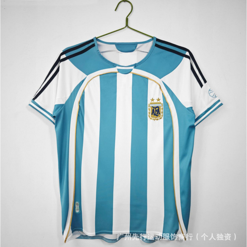 Colección de fútbol retro popular Argentina Alemania Inglaterra Brasil Copa Mundial de fútbol de manga corta