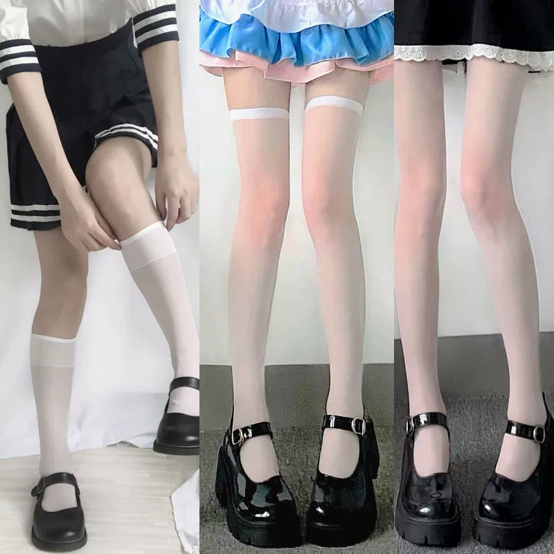 Прозрачные колготки Lolita, белые прозрачные летние тонкие колготки, one size