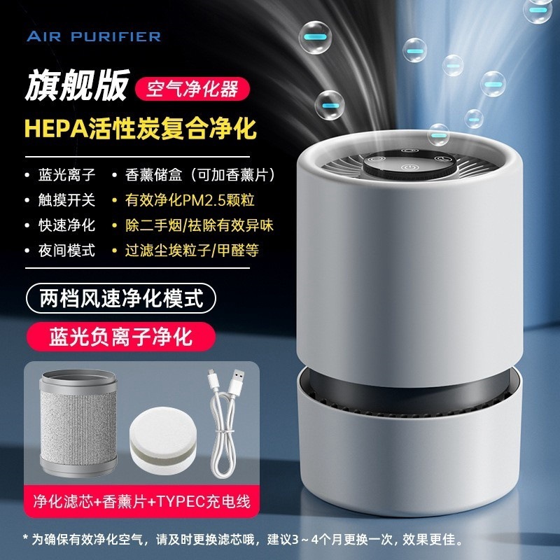 越境USB空気清浄機は煙や臭いを除去します家庭用空気ホルムアルデヒドマイナスイオン屋内消臭ギフトバッチ|undefined