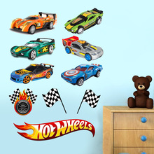 超级赛车儿童玩具车3D墙贴纸幼儿园儿童卧室装饰壁纸自粘贴画