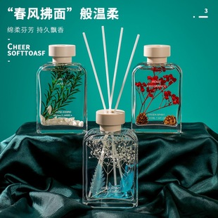 100ml Flat Square Slanted Shoulder Glass Reed Diffuser Bottle for Indoor Fragrance, Glass Home Fragrance