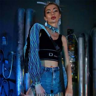 Luminous cool LED sleeve luminous Fiber One-Armed sleeve luminous intelligent color change adjustment tide cool sleeve