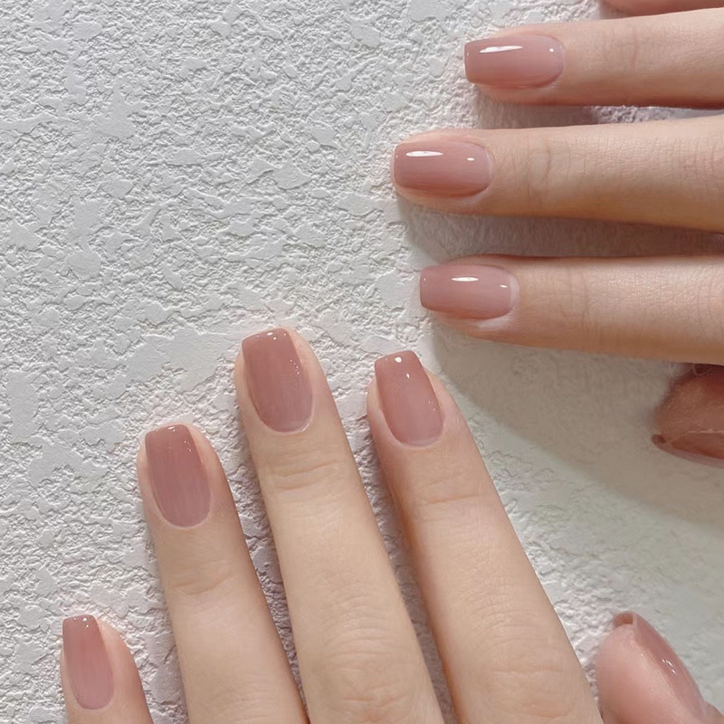 Iron bangs gradient simple wear nail nude nails white nail patch nail patch finished product wholesale