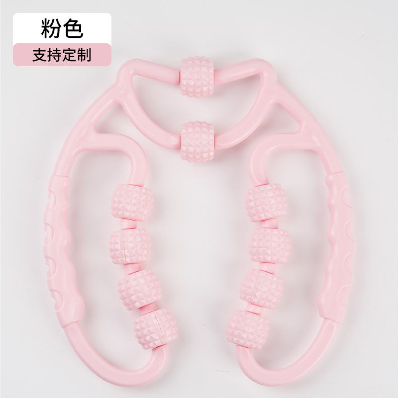 瑜伽按摩四件套滚轴10轮腿部按摩器实心泡沫狼牙瑜伽柱健身弹力带|undefined
