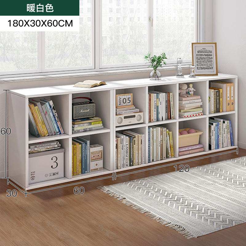 Estantería Estante de piso Estante de piso Estante de libro corto Dormitorio Combinación libre Gabinete de rejilla Ventana salediza Gabinete de almacenamiento de balcón Armario de almacenamiento