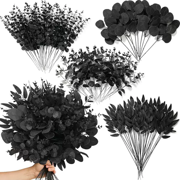 Cross-Border Halloween Black Artificial Flower Bouquet Home Decoration Arrangement Black Artificial Flower DIY Set