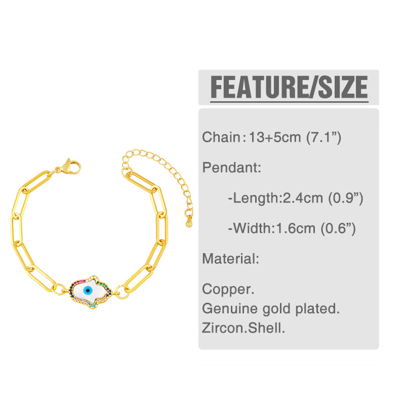 fashion cold wind bracelet inlaid zircon palm demon eye bracelet female