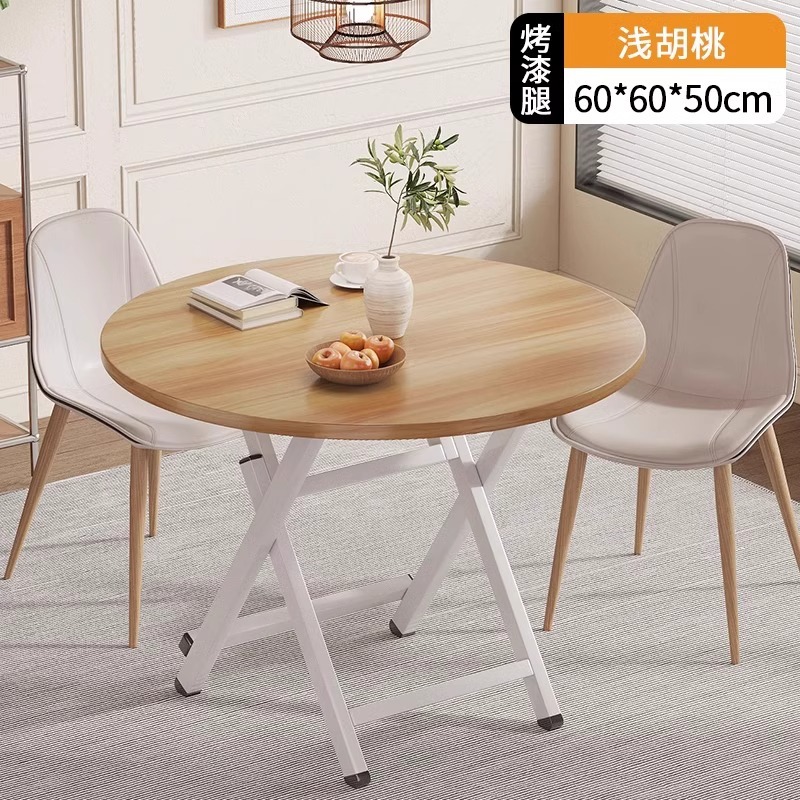 Mesa de comedor plegable, mesa redonda simple, mesa de alquiler, mesa portátil al aire libre, mesa de comedor cuadrada