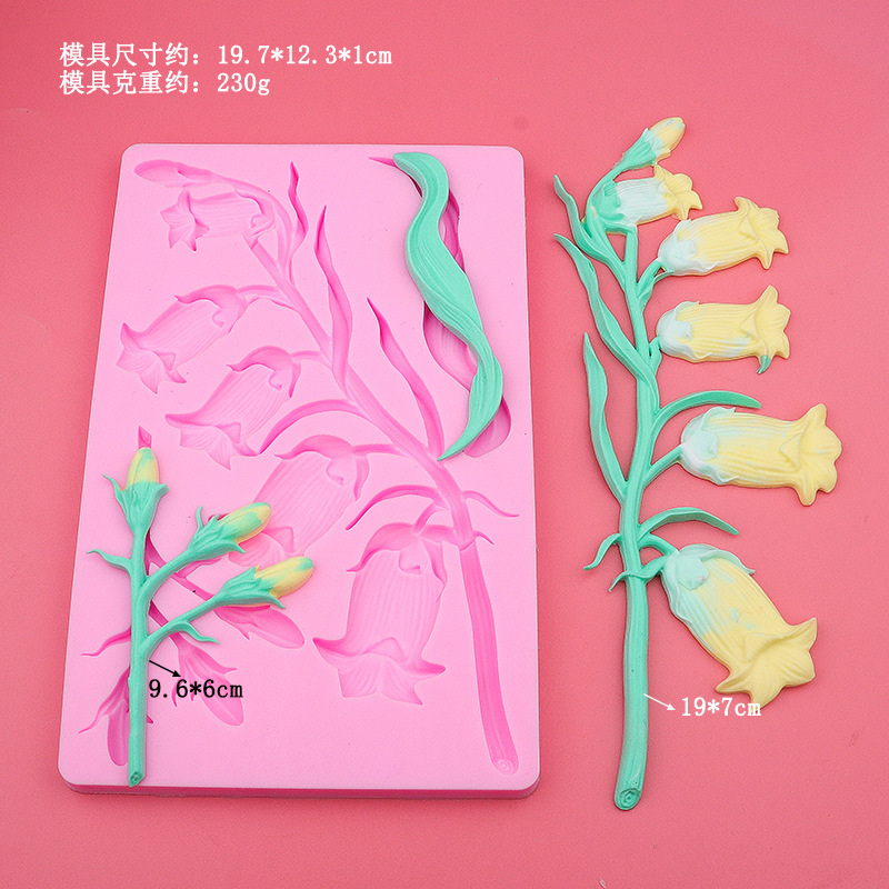 Molde de silicona para pastel horneado flor de tulipas molde de chocolate molde de relieve goteo de goma