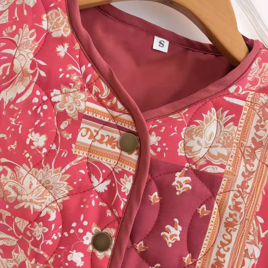 Vêtements pour femmes 2023 automne nouveau style imprimé gilet épais et portable_voghion.com