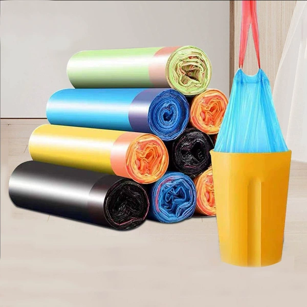 Garbage bag, drawstring