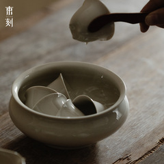 束刻草木灰茶洗水盂陶瓷日式茶具配件茶盆洗茶杯茶渣缸功夫茶具