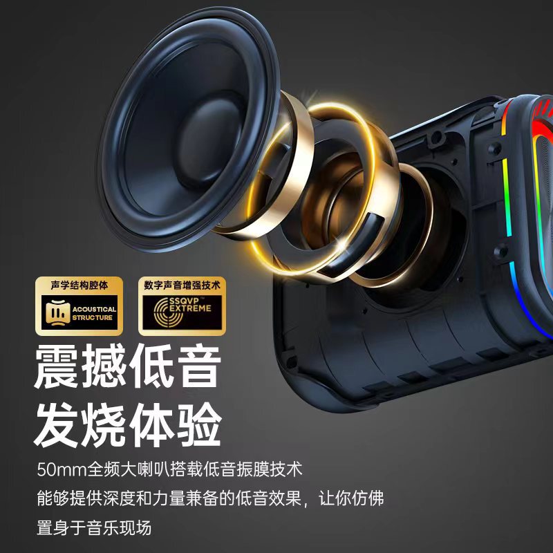 Leden の新しい S5 オーディオ Bluetooth スピーカーは、屋外ポータブル防水ミニ大音量 Bluetooth 小型鋼砲をカスタマイズしました|undefined