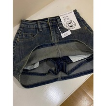 牛仔裤裙女秋新款大码胖mm梨形身材高腰弹力显瘦遮肚a字半身短裙
