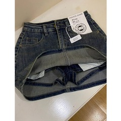 牛仔裤裙女秋新款大码胖mm梨形身材高腰弹力显瘦遮肚a字半身短裙
