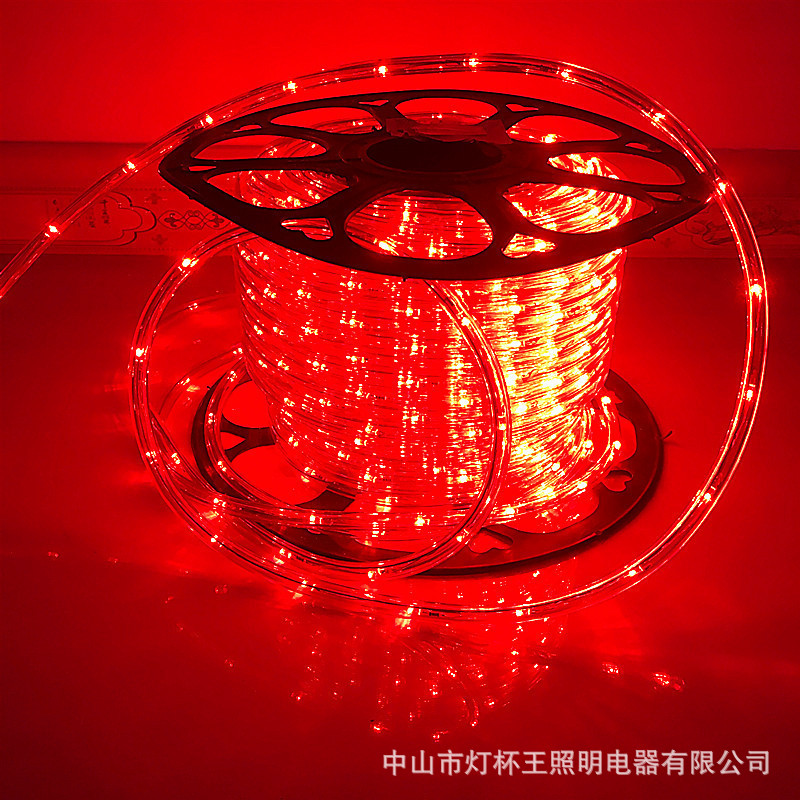 Lámpara LED tubo de arco iris redondo de dos líneas de luz de color de neón colorido al aire libre correa de lámpara impermeable con estrellas celestes cadenas de luz flexibles