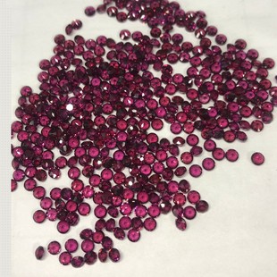 Natural purple magnesium aluminum garnet round faceted 1.0-5.0mm bare stone inlay with stone wholesale purple pomegranate