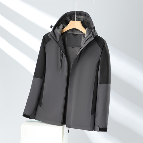 Fall/Winter Mountain-Style Fleece-Lined, Thickened Outdoor Sports Windproof & Waterproof Jacket—Customizable with Logo