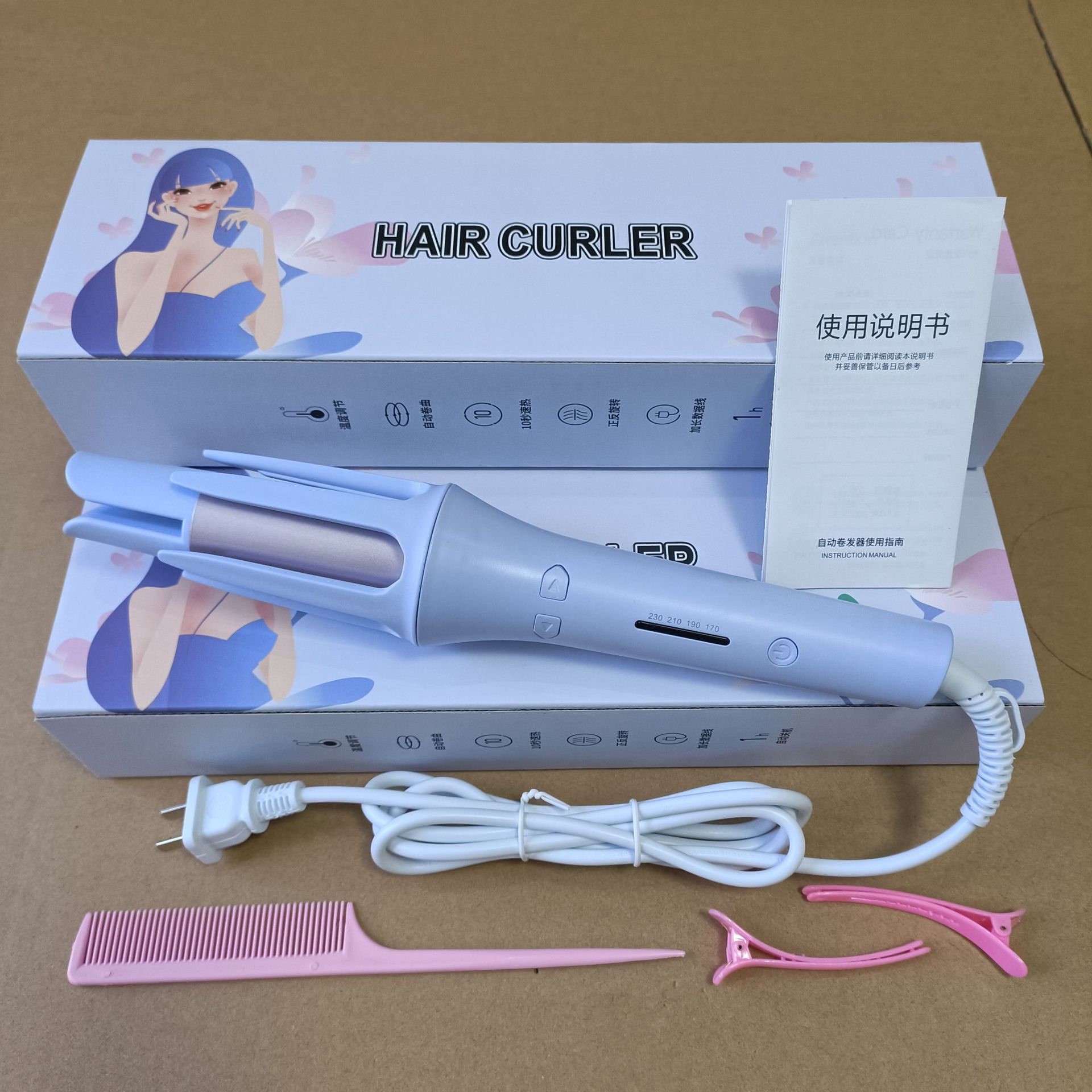 Cross-border curling iron automatic multi-function portable smart 32mm LCD mini lazy curling iron for girls