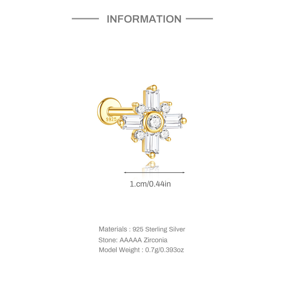 1g Weight Zircon Inlay Material Ear Studs Classification Ear Cartilage Rings & Studs Piercing Type 1 Piece Quantity Daily Occasion 925 Sterling Silver Material Geometric Pattern All Seasons Season Unisex Gender Elegant, Simple Style Style 1 Piece Ear Cartilage Rings & Studs Elegant Simple Style Geometric 925 Sterling Silver Zircon Ear Cartilage Rings & Studs 5