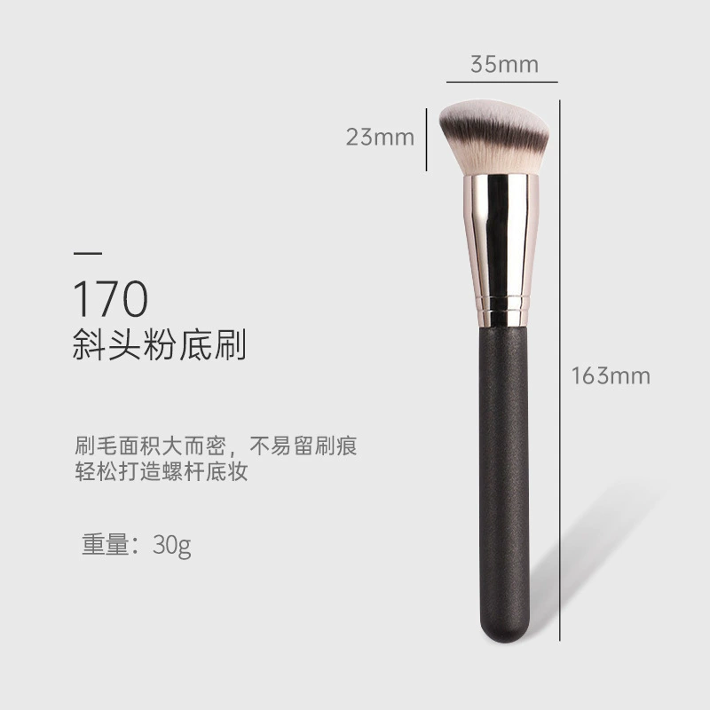 Набор кистей concealer, несколько голов 170/270/370, деревянная или пластиковая ручка, алюминиевый цанговый зажим